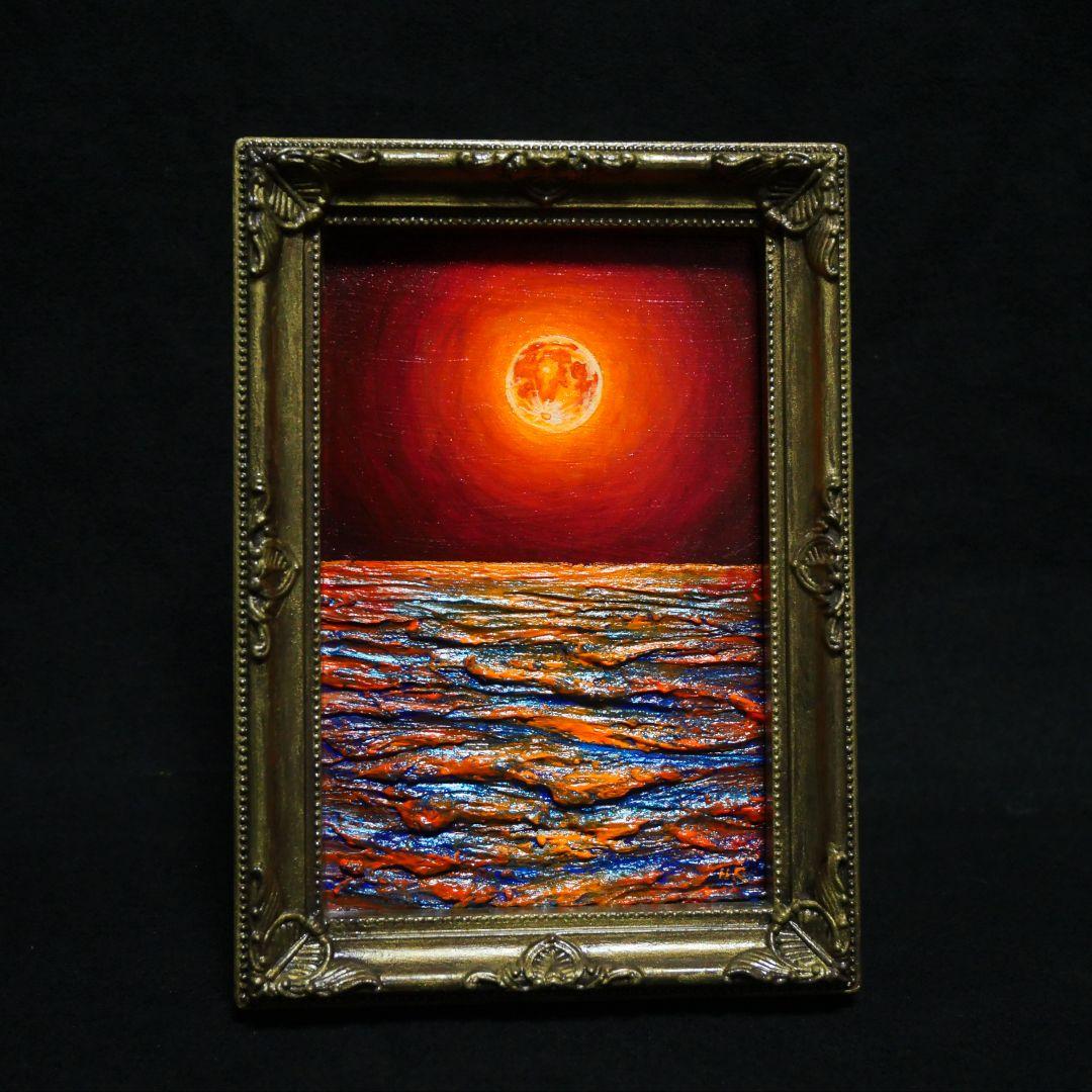 油絵 油彩 油彩画 絵 絵画 ミニ絵画【神秘的な夜】