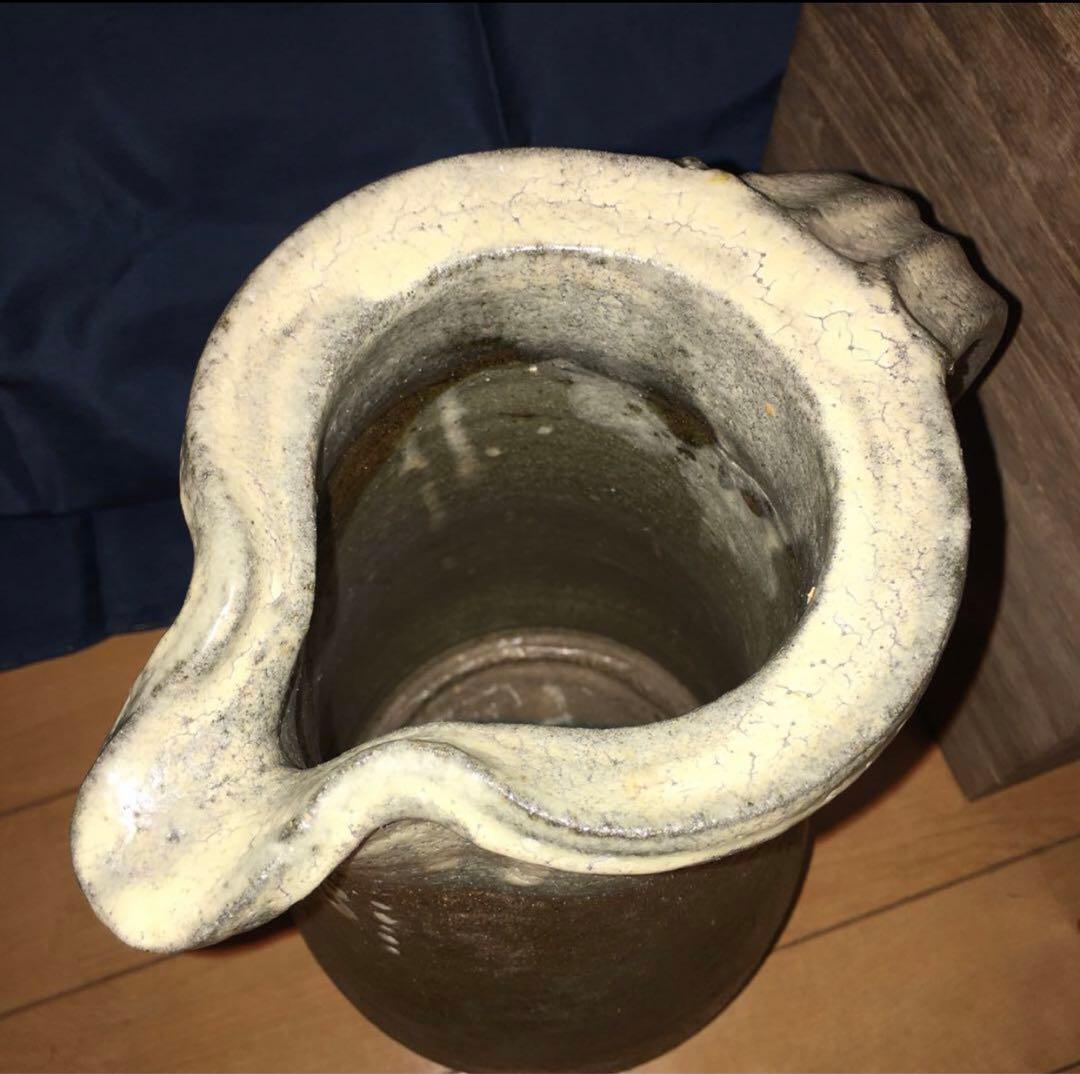 共箱　船木研児　B印手付壺　ピッチャー　ジャグ　水差し　布志名焼　船木窯　民藝