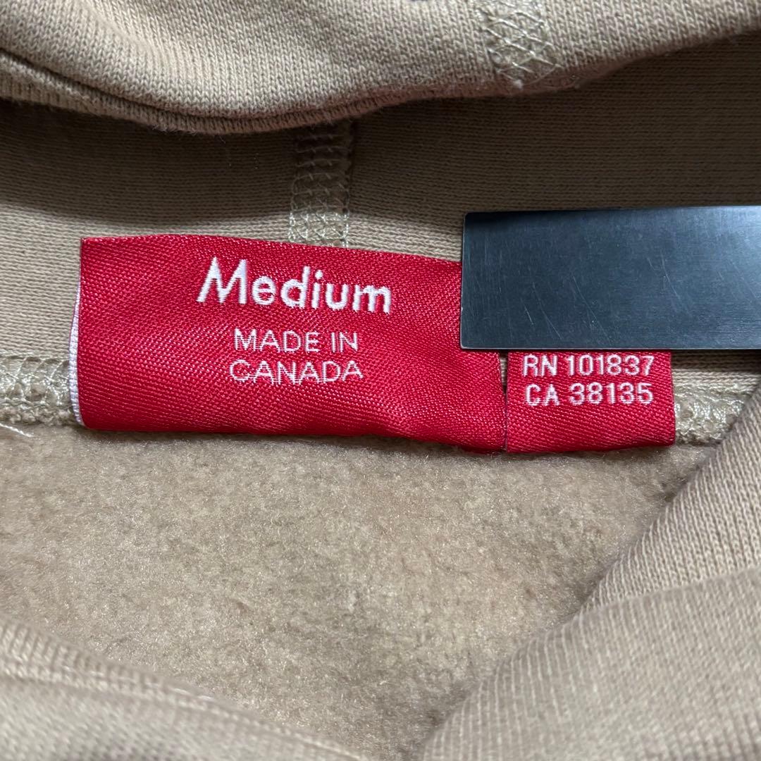 35【極美品】 シュプリーム　パーカー　ベージュ　Mサイズ　モーションロゴ