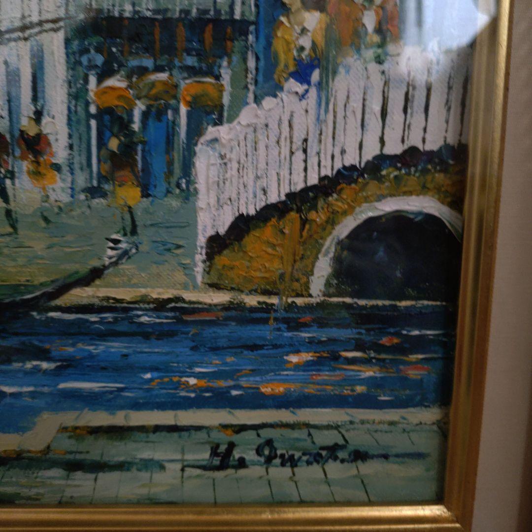 風景　油絵 　 作家サイン入り イタリア　ベネチア　ベニス とても素敵です。6F