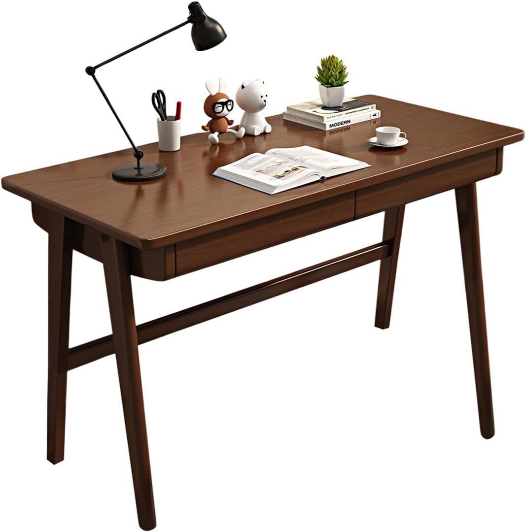 北欧調◆可愛いダークブラウン 木製デスク 100cm x 60cm