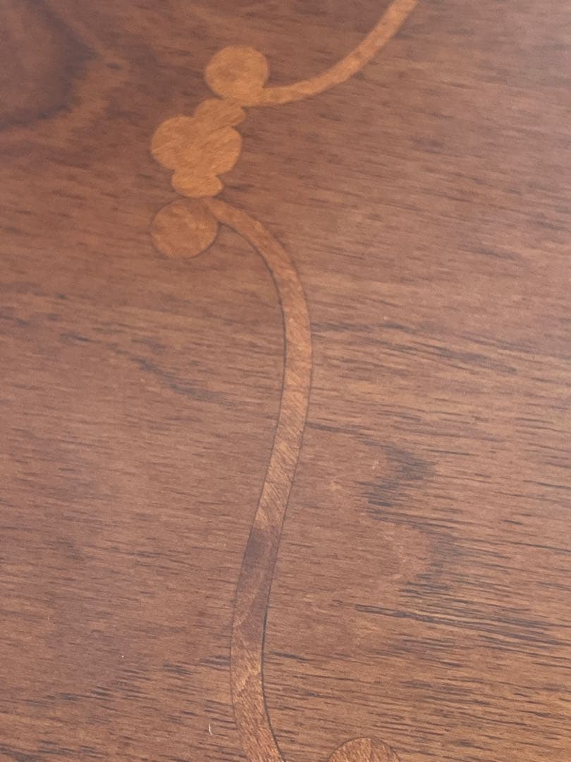 象嵌細工 コーヒーテーブル サイドテーブル 飾り台 波型天板 アンティーク