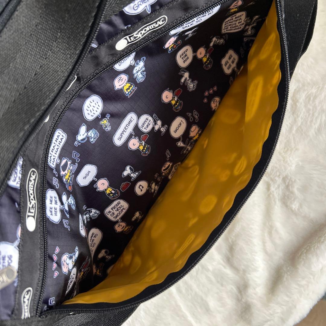 【ポーチ付き】 レスポートサック スヌーピー ショルダー ブラック 黒