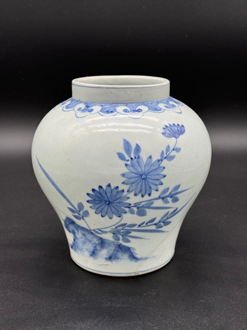 李朝？分院？染付　壺　花瓶　花入　時代物　工芸