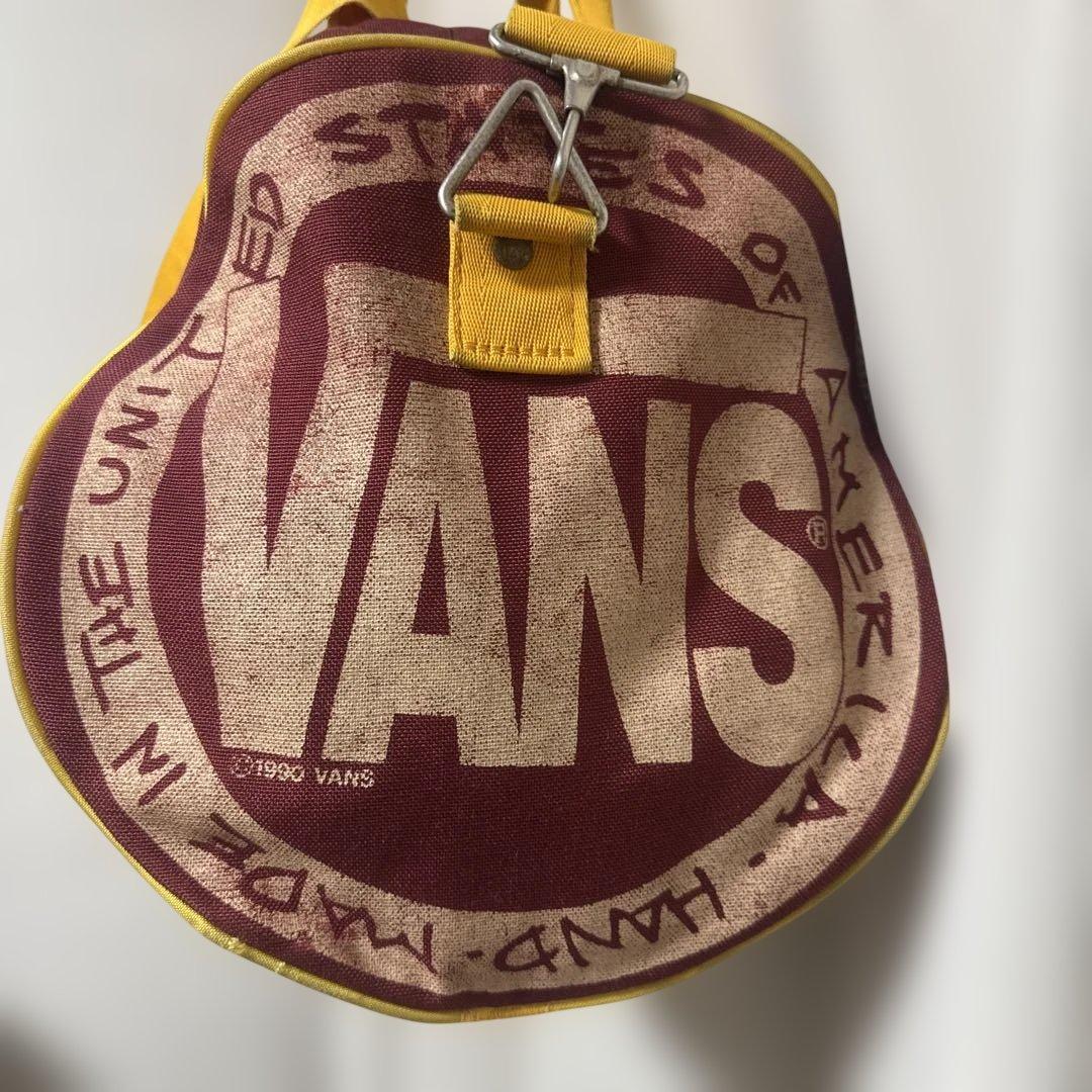 VANS ボストンバッグ　ドラムバック　 バーガンディ/イエロー