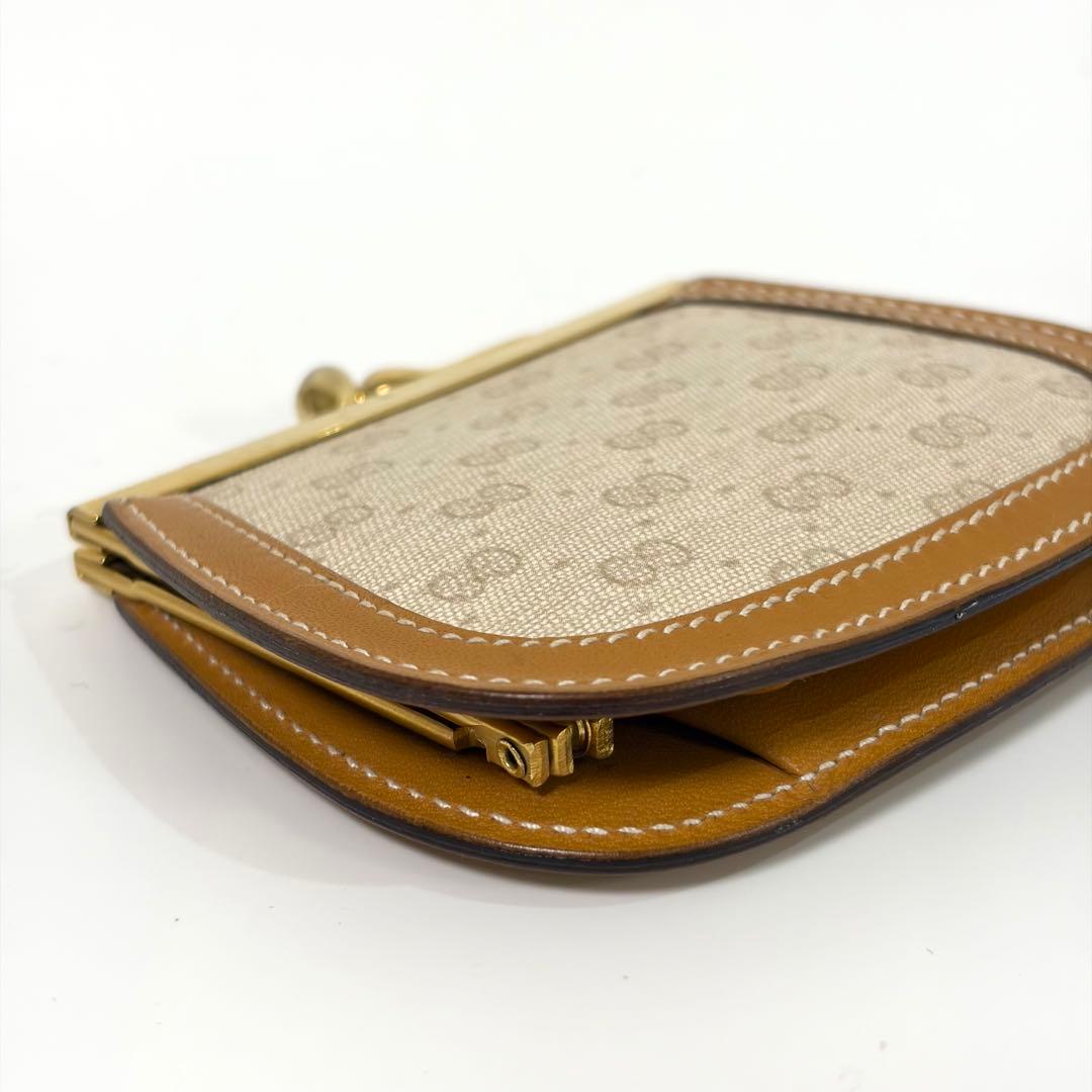 GUCCI グッチ GG柄 がま口 ケース 小銭入れ ベージュ ブラウン