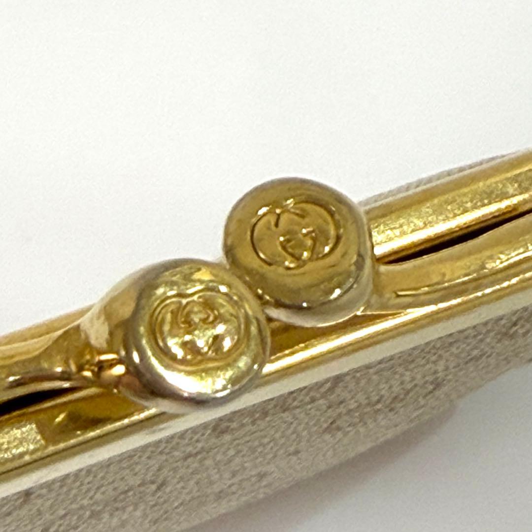 GUCCI グッチ GG柄 がま口 ケース 小銭入れ ベージュ ブラウン