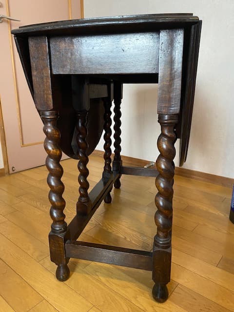 イギリス　アンティーク 木製 ドロップリーフテーブル　バタフライテーブル