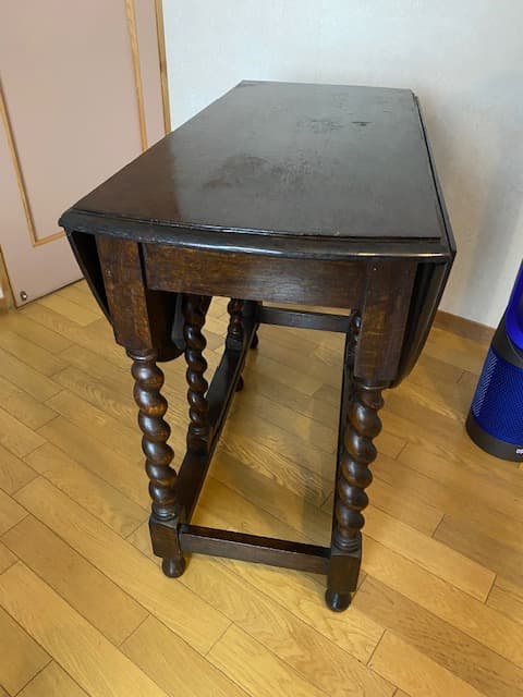 イギリス　アンティーク 木製 ドロップリーフテーブル　バタフライテーブル