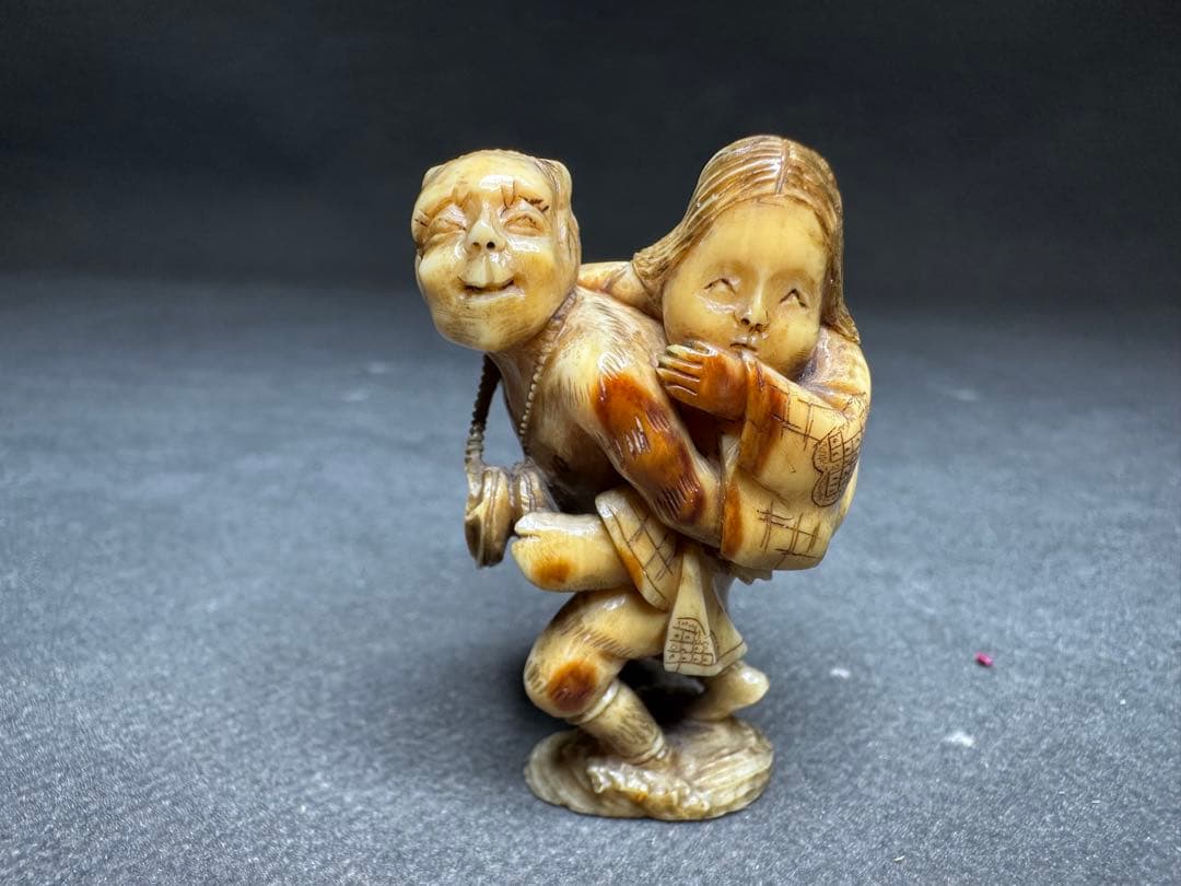 極上　鬼　置物　根付　印籠　天然素材　アンティーク　骨董　飾り物　古美術品