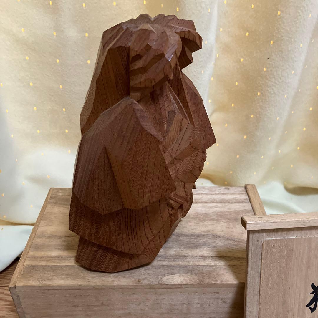 木彫り　猩々　工芸品