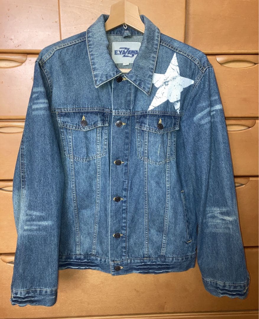 矢沢永吉 デニムジャケット GジャンE.YAZAWA ダメージ ヴィンテージ風