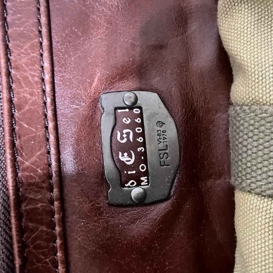 H*E様 【極希少】DIESEL キャリーバッグ レザー 迷彩 ミリタリー