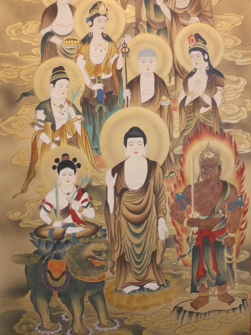 掛け軸 十三佛 森田白峰 絹本 希少 軸装 掛軸 美品 です。