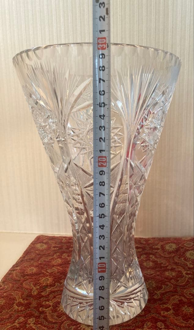 ヴィンテージ ボヘミアンクリスタル 花瓶/ベース チェコスロバキア製