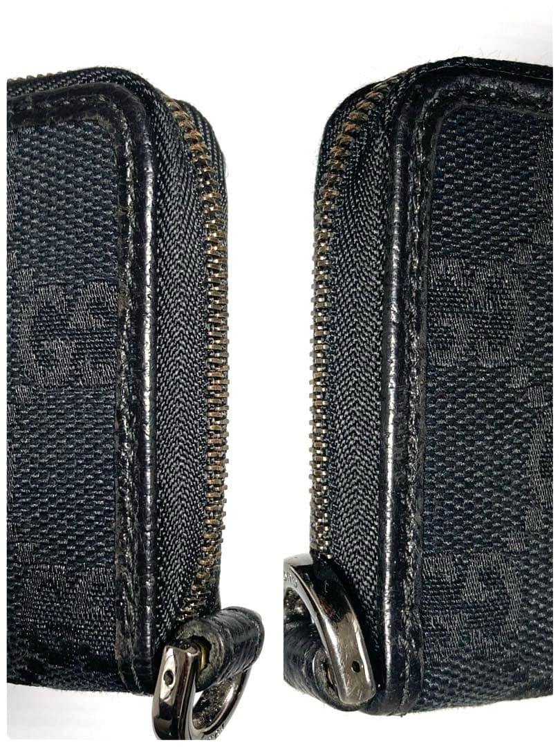 良品　GUCCI グッチ　GGキャンバス ケース　カードケース　ブラック