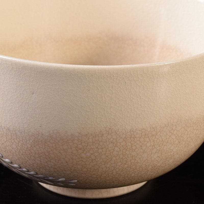 茶道具　京焼　伊東陶山造　色絵　藤模様　茶碗　共布共箱　V　R8118