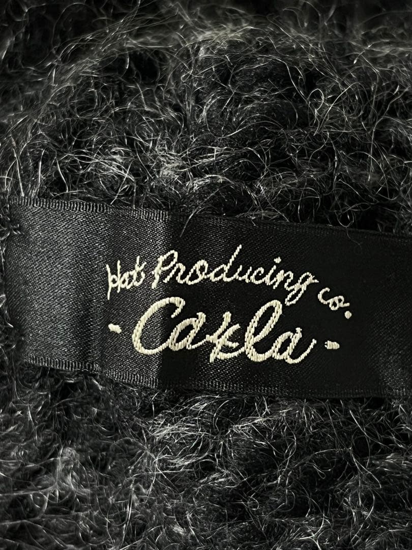 CA4LAカシラ フォックスファー ポンポン ニット帽 モヘア シルク混 日本製