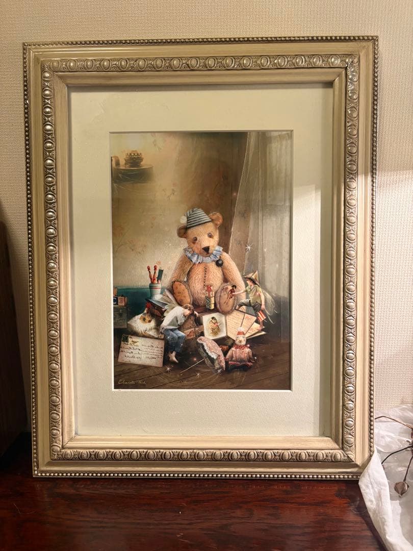 絵画　テディベア　メルヘン画　子ども部屋