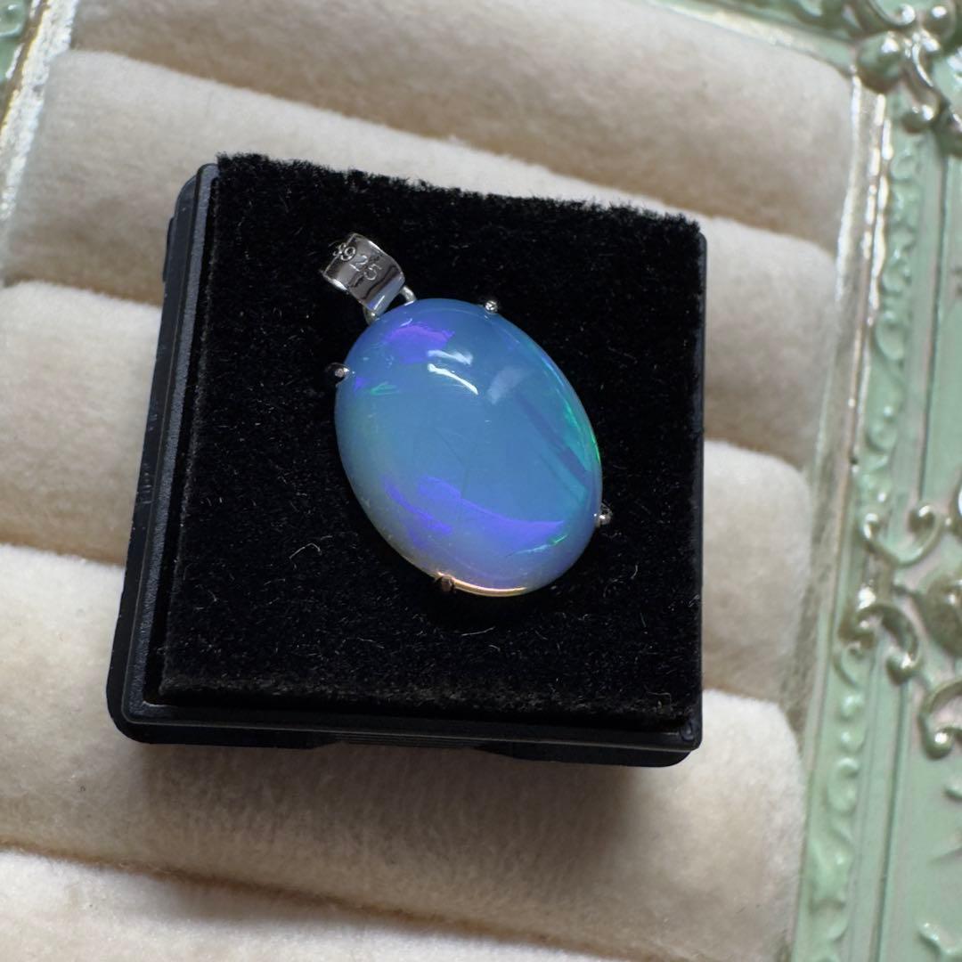 天然石エチオピアオパール　ペンダントトップハンドメイド　Silver925 69