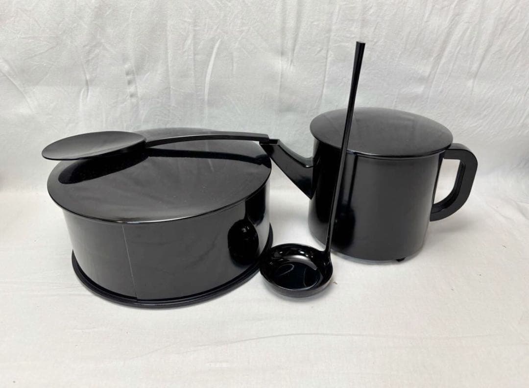 美品 懐石道具揃え 一式 黒塗 五客揃 利休形 共箱