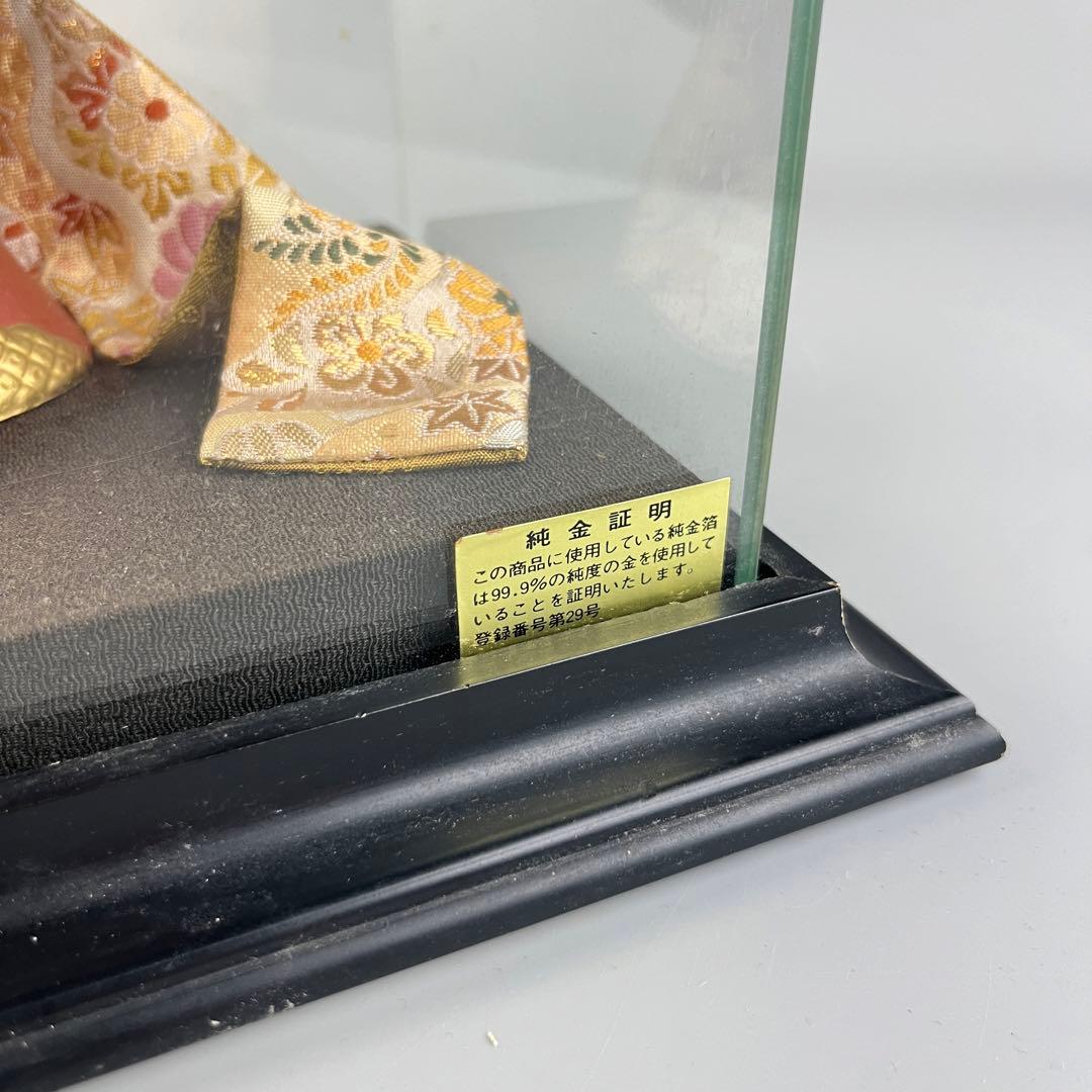 寿喜代 帯 人形 ケース入り 純金証明シール 女の子 日本人形 彩色