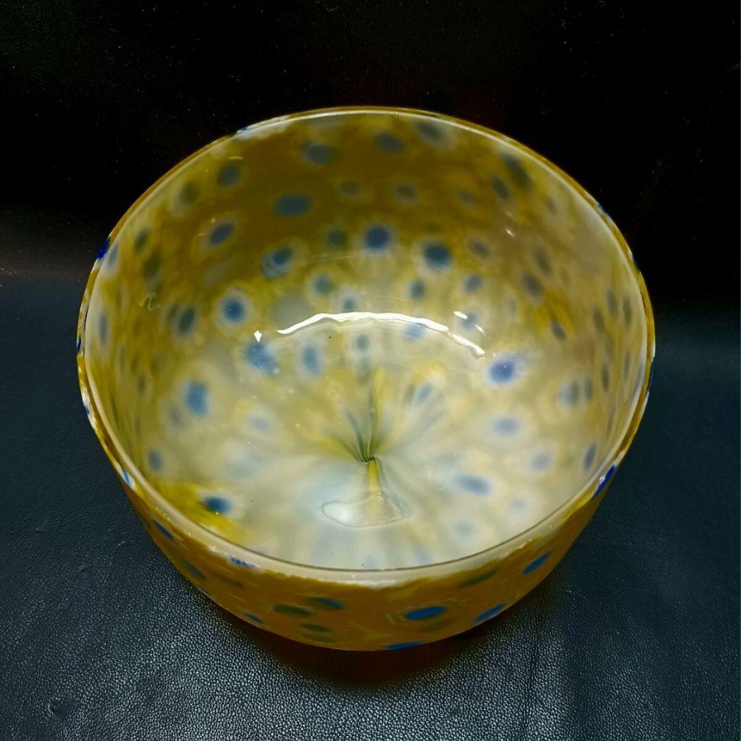 MURANO GLASS 蓋物 イエロー ミルフィオリ お碗