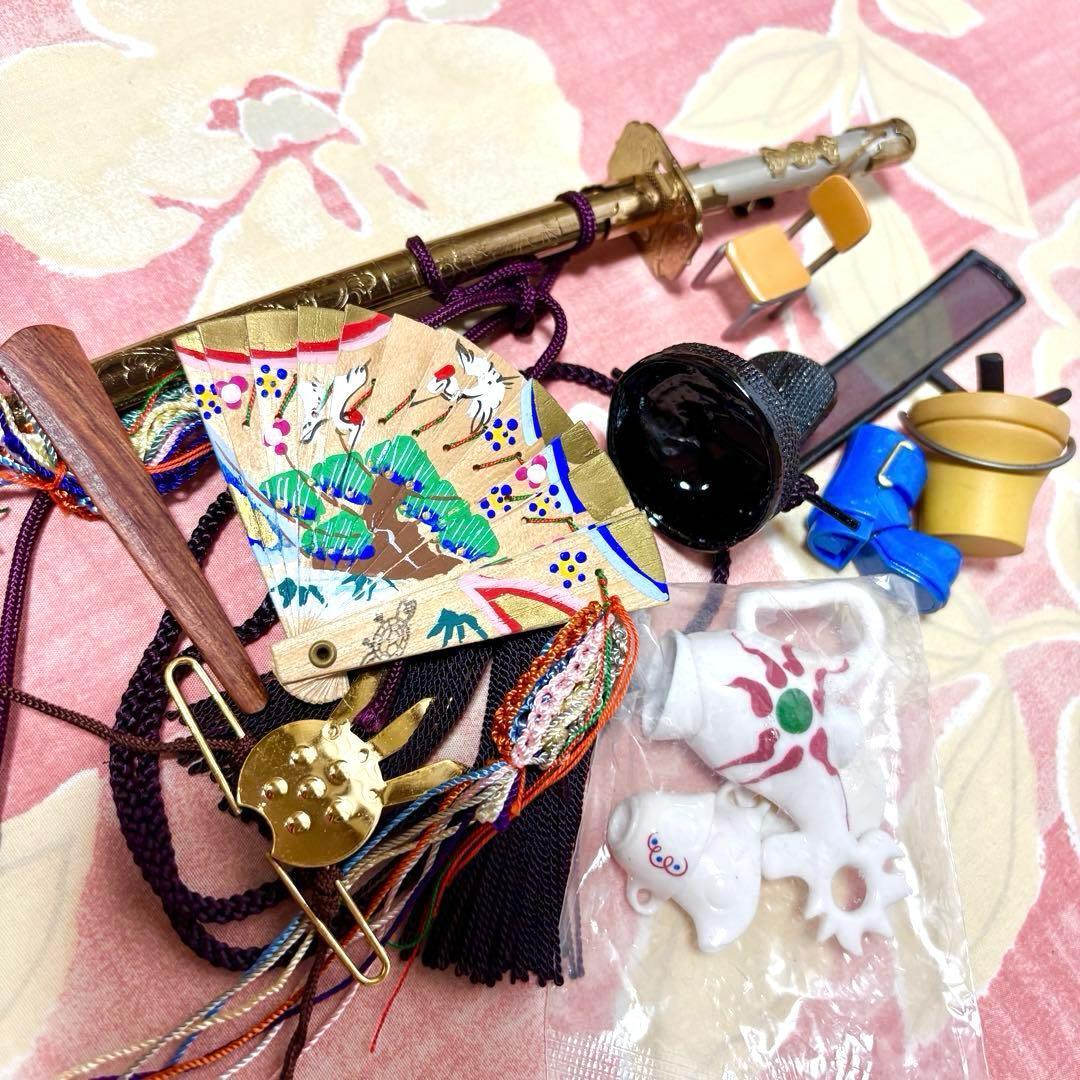 小物16点【ひな人形　小物5点】ミニチュア【アフラック非売品ストラップ】