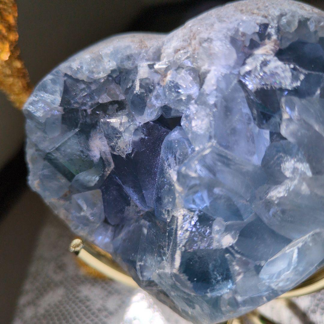 セレスタイト　ハートの置物