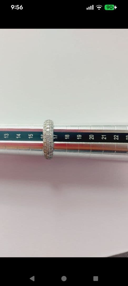 【特別価格！】きらきら　パヴェ　ダイヤモンド　リング　16.5号位