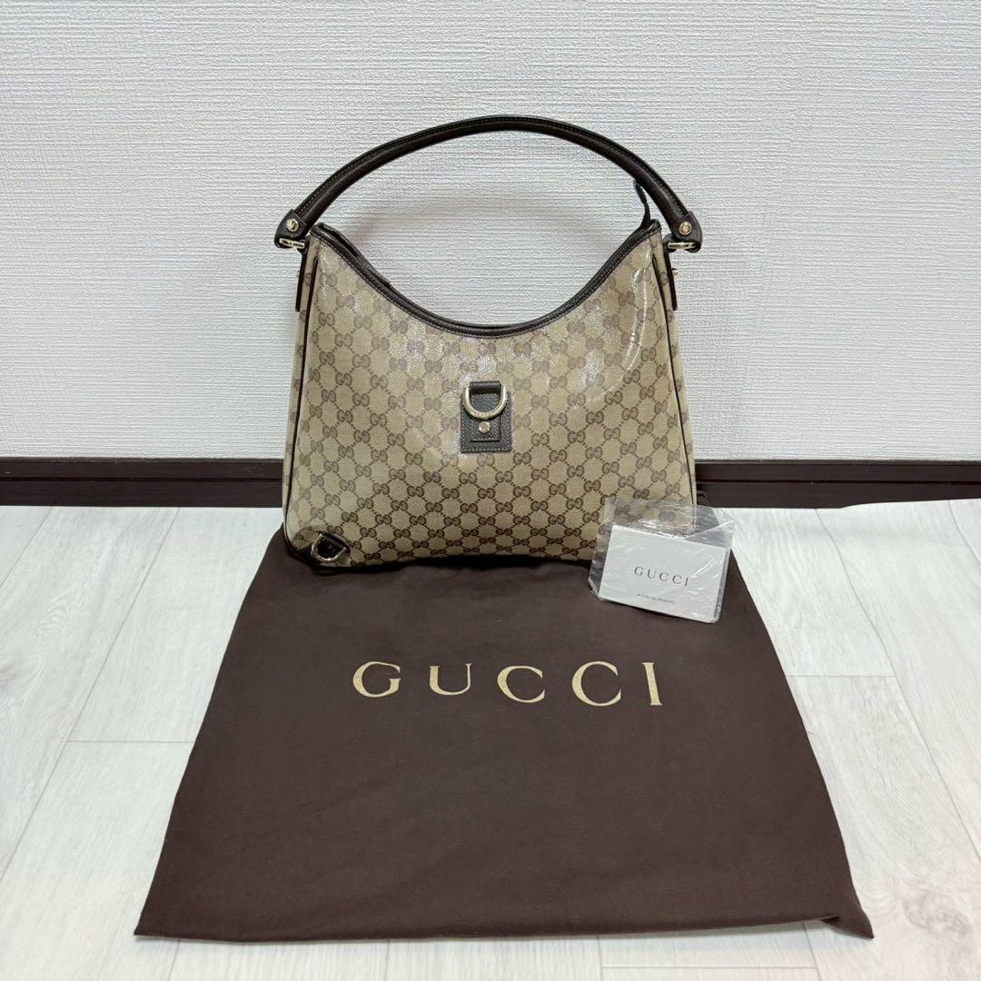 【極美品】GUCCI GGキャンバス レザー ワンショルダーバッグ