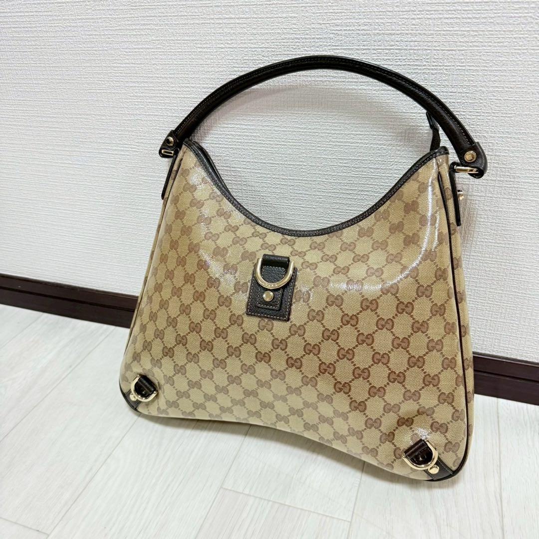 【極美品】GUCCI GGキャンバス レザー ワンショルダーバッグ