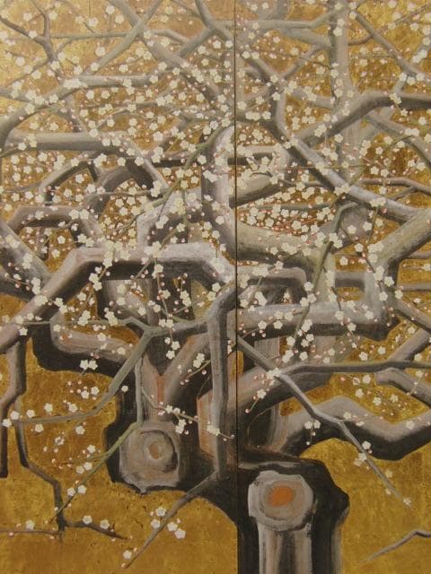 上田臥牛、【白梅】、希少な額装用画集より、新品額装付