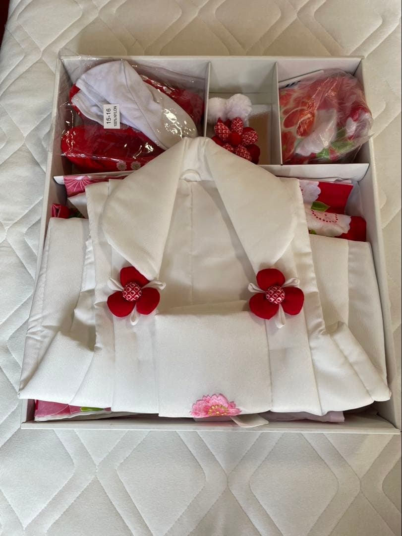 七五三 ３歳女の子　着物(赤系) ✳︎箱あり