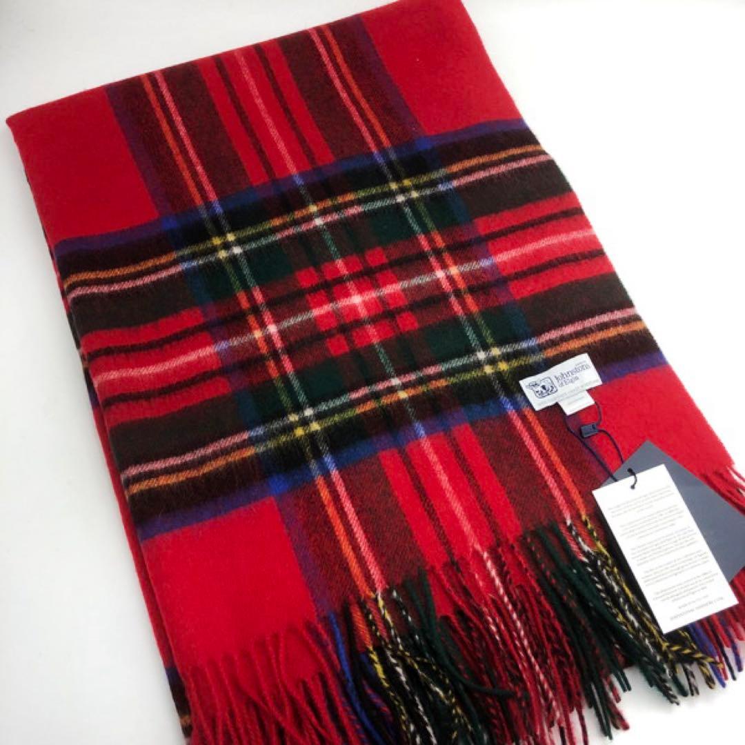 ジョンストンズ　大判　マフラー　スカーフ　ロイヤルスチュワート　タータンチェック