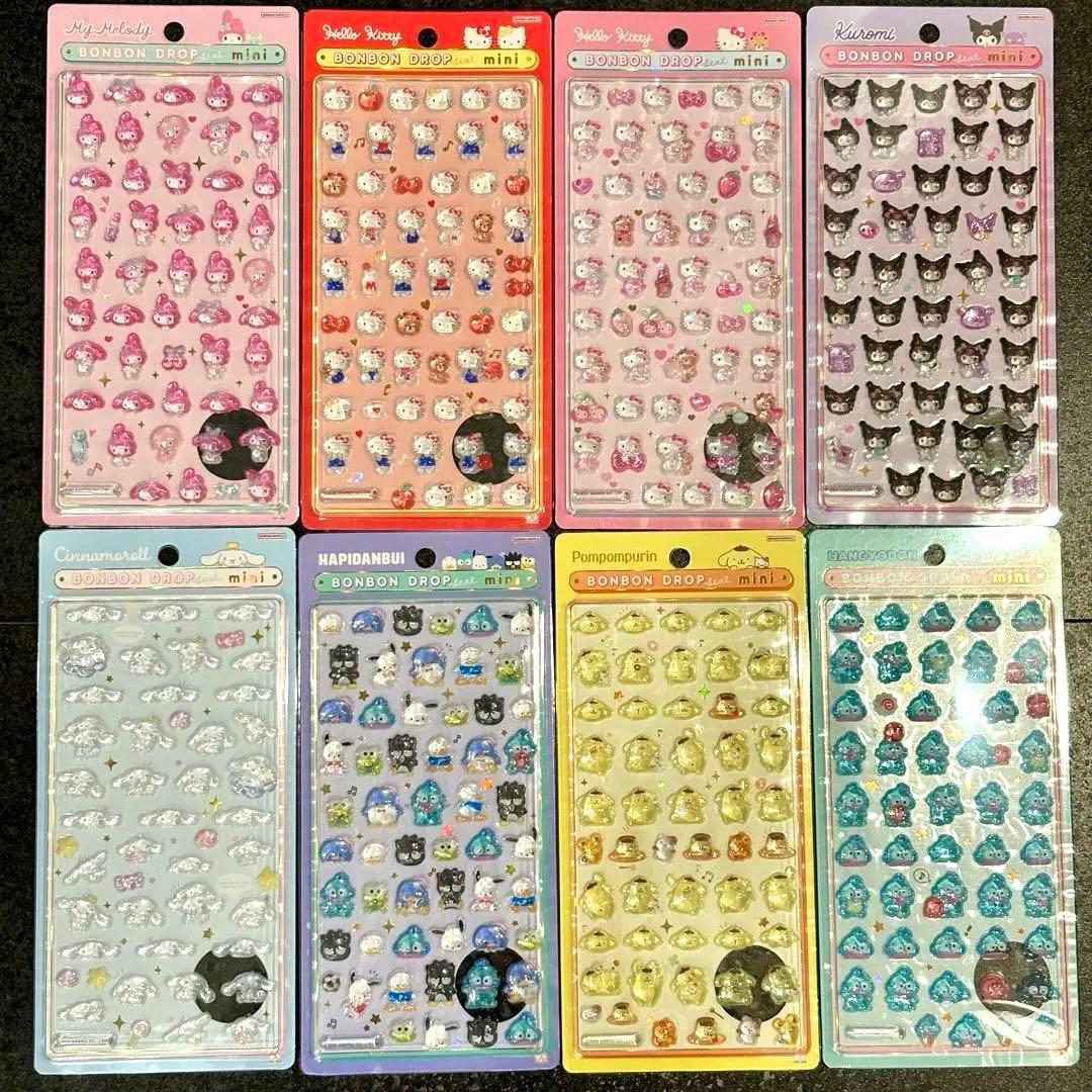 【正規品】サンリオ ボンボンドロップシール mini 8種類 コンプリート①