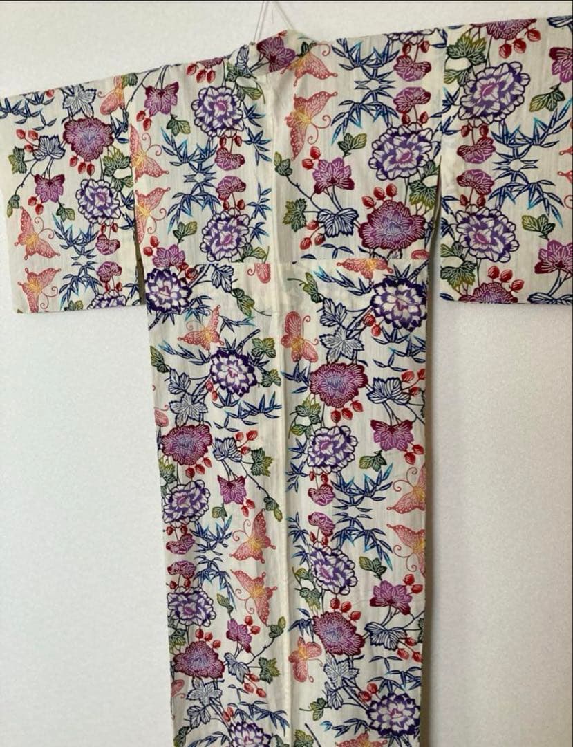 タイムセール 源氏物語・綿麻浴衣★注染・紅型調ゆかた