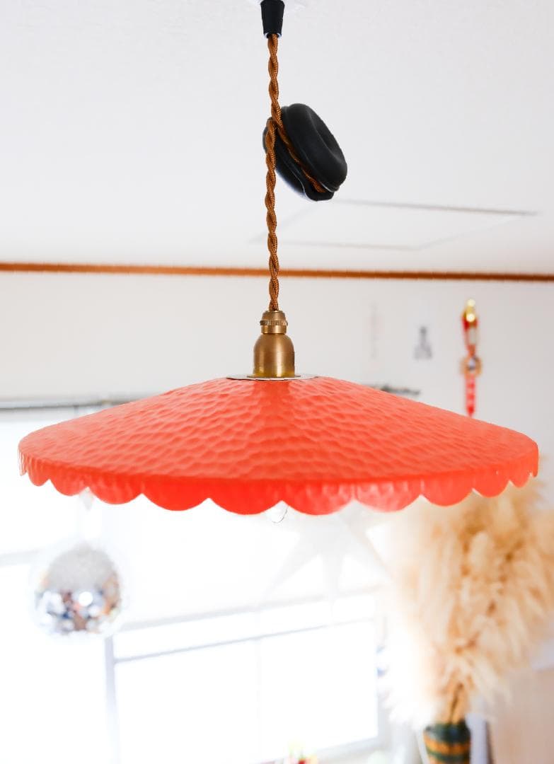 ヴィンテージ オレンジランプシェード【美品】　オランダ