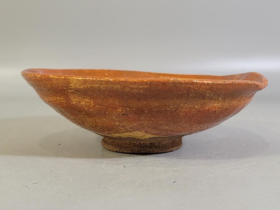 茶道具 赤楽平茶碗 豊助作 時代物