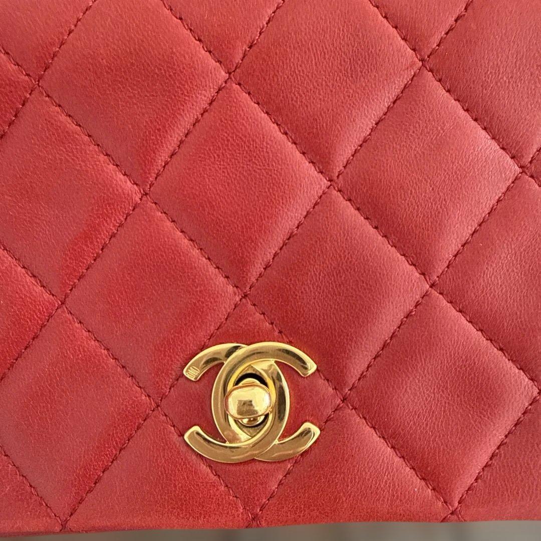 CHANELシャネル　マトラッセチェーンウォレット　プッシュロック　ラムスキン