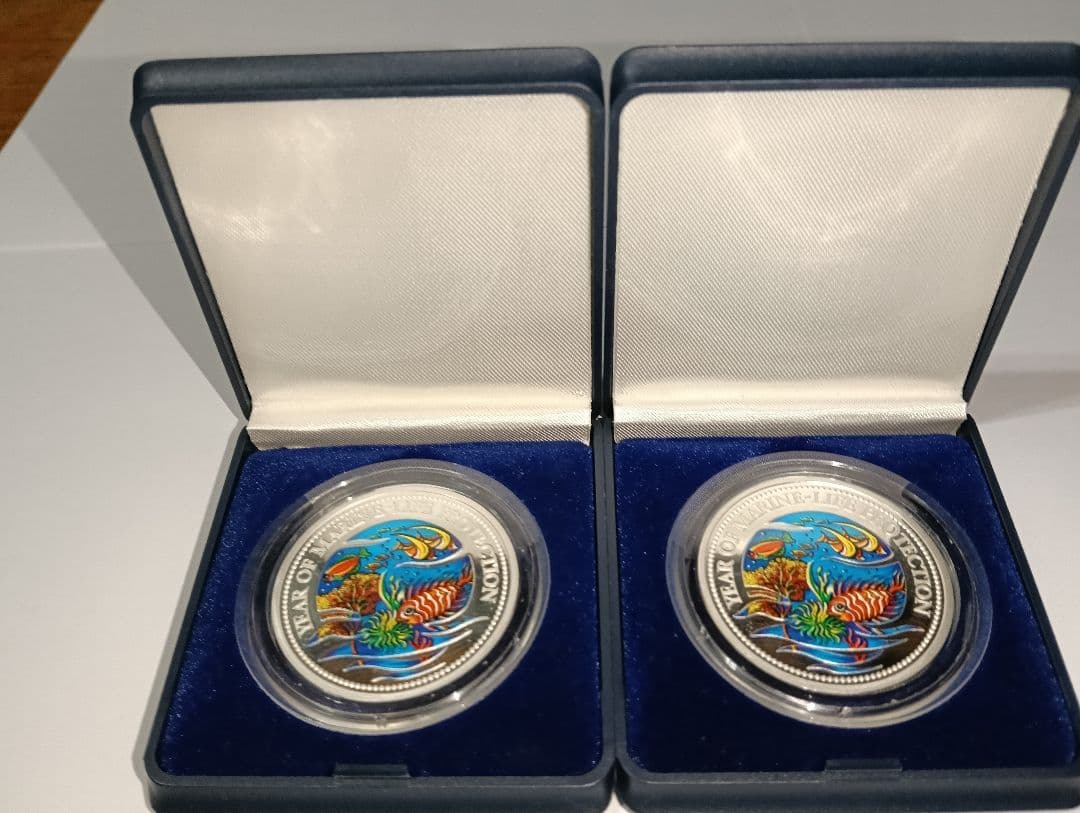 パラオ共和国発行カラー銀貨（Marine ifu Protectionシリーズ）