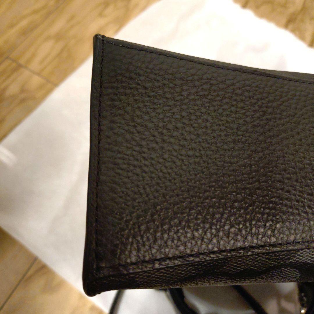 極美品　COACH ブラックレザーハンドバッグ 保存袋付　ショルダー付き2way