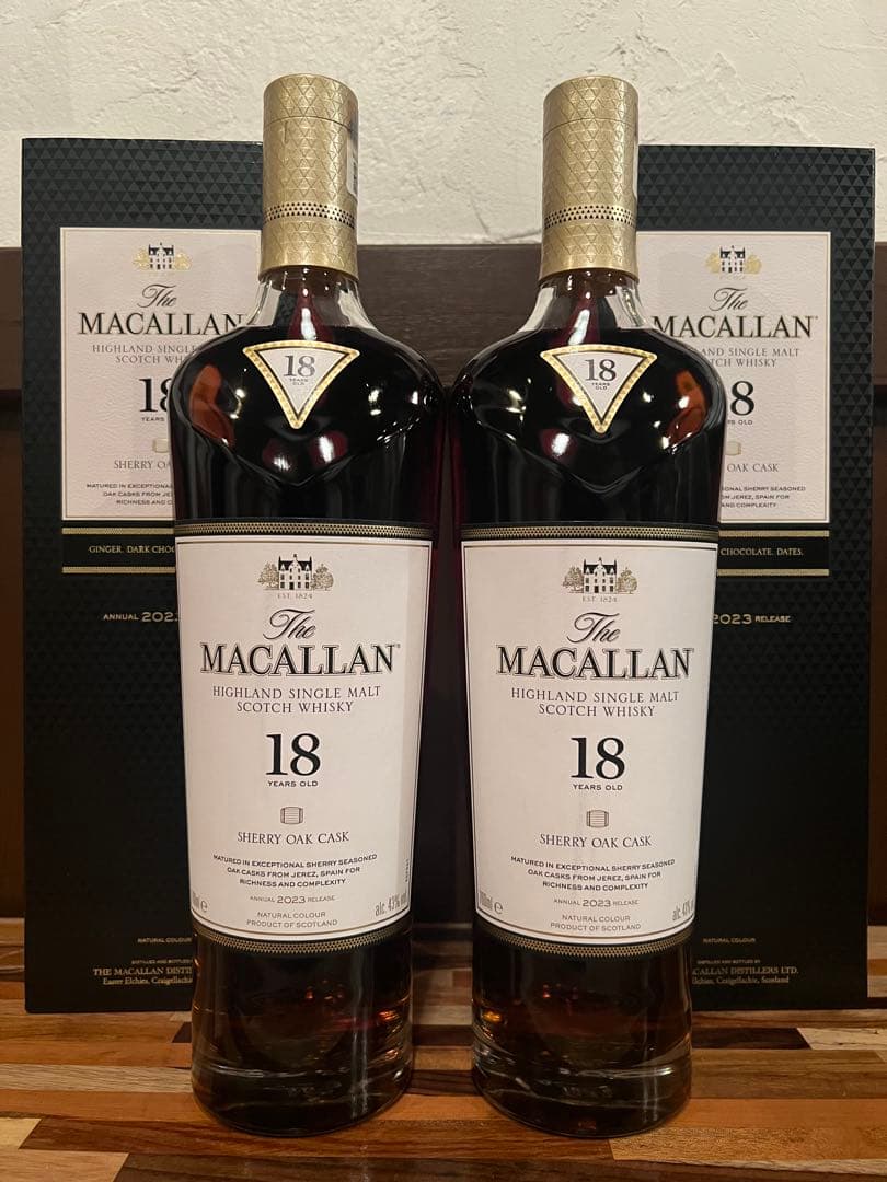 マッカラン 18年 シェリーオーク 箱付 ×2本The Macallan