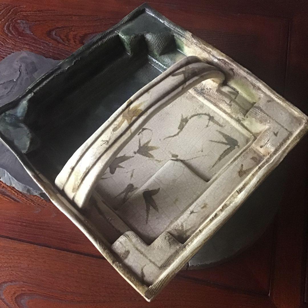 古織部　取手付　菓子皿　茶道