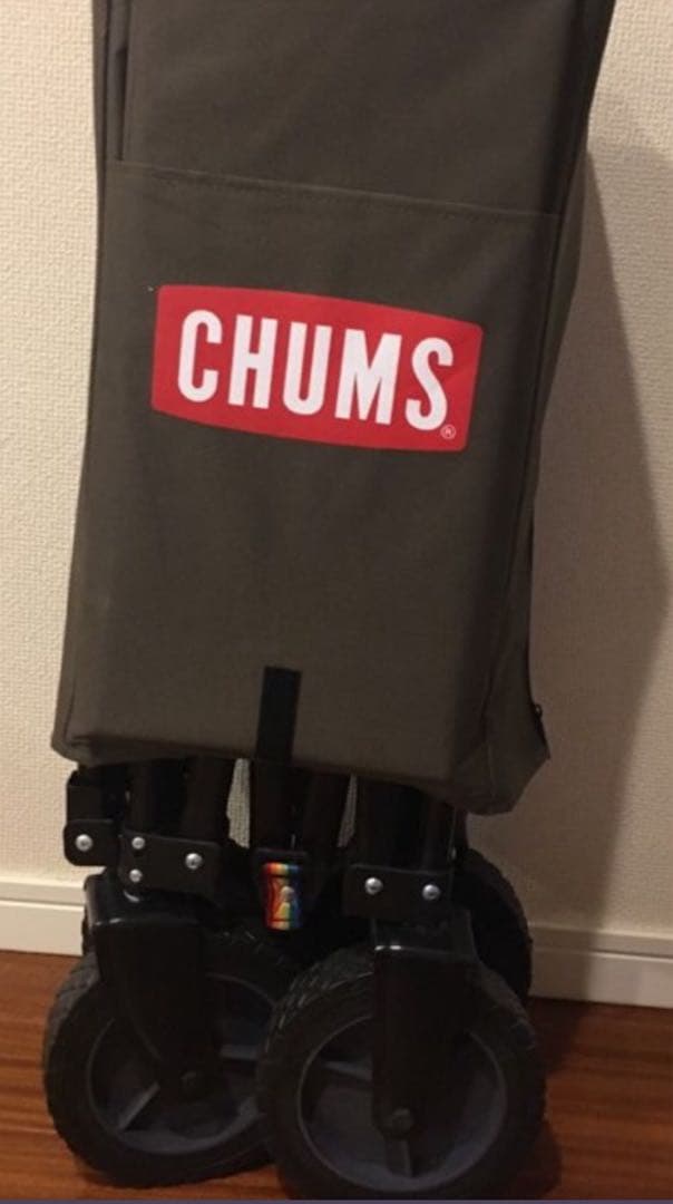 レアカラー　CHUMS 折りたたみキャリーカート カーキ