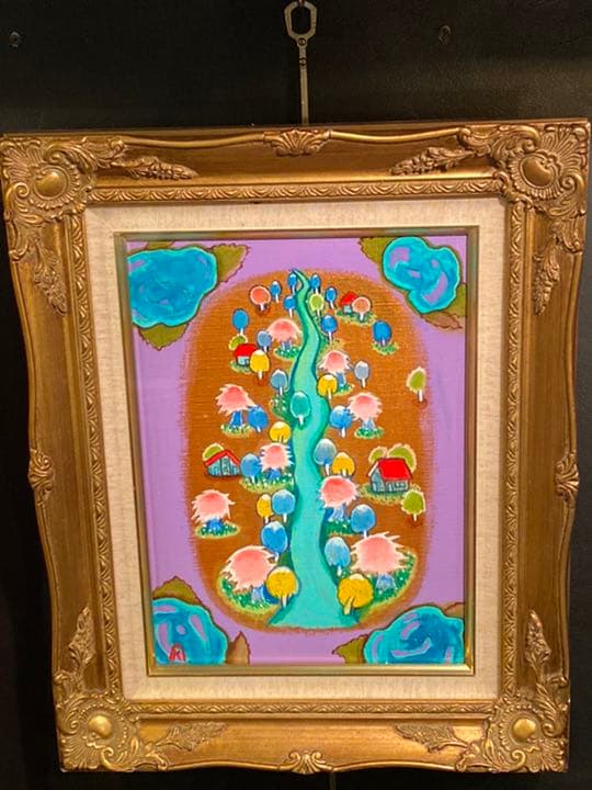 【アクリル画】 商品名 小判川1  額付き新品未使用品