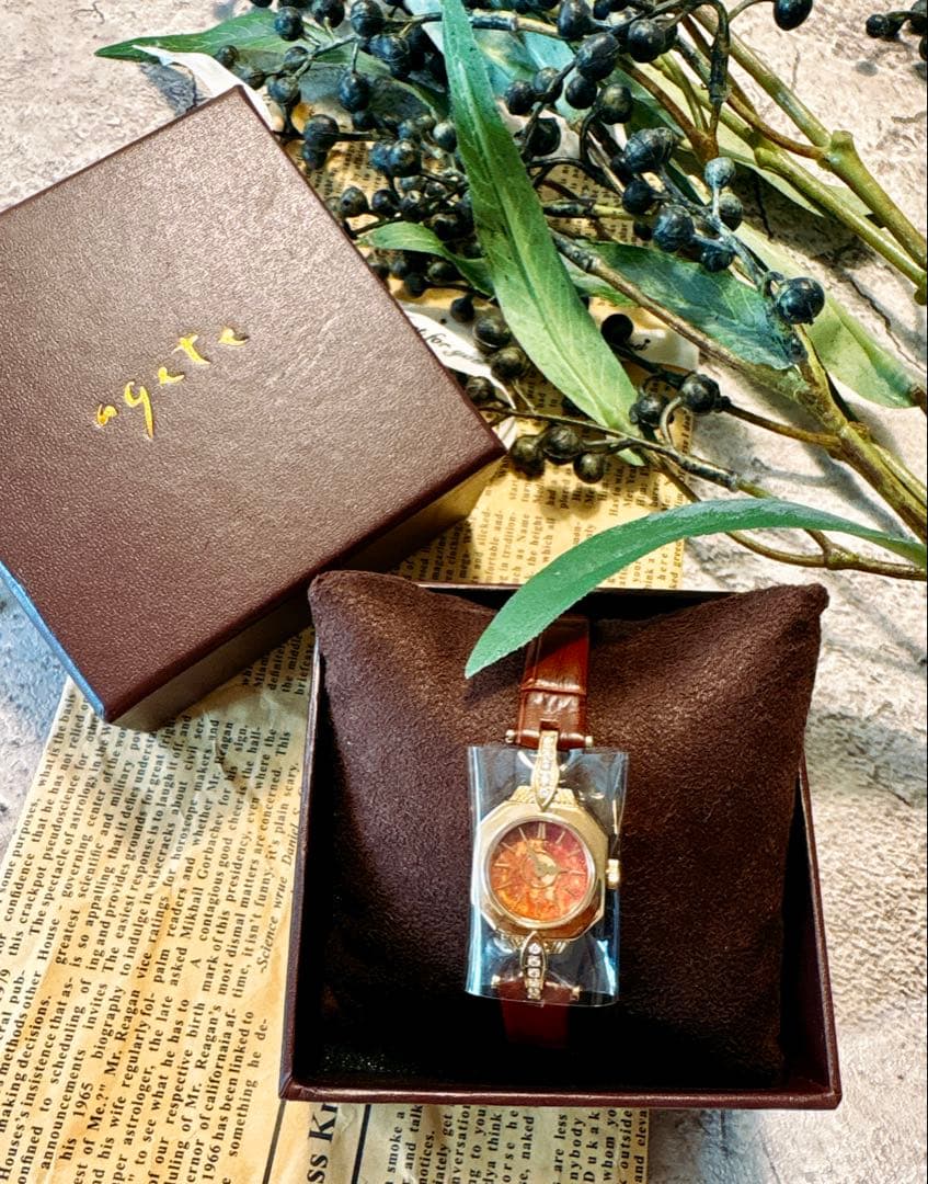 アガット　アンバー　琥珀　腕時計　新品未使用