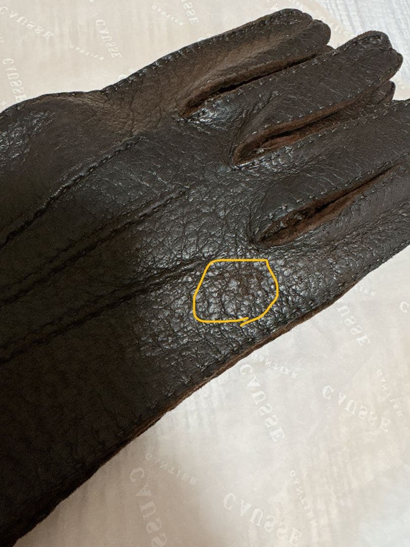 新品 CAUSSE GANTIER ペッカリー 手 袋グローブ MARRON