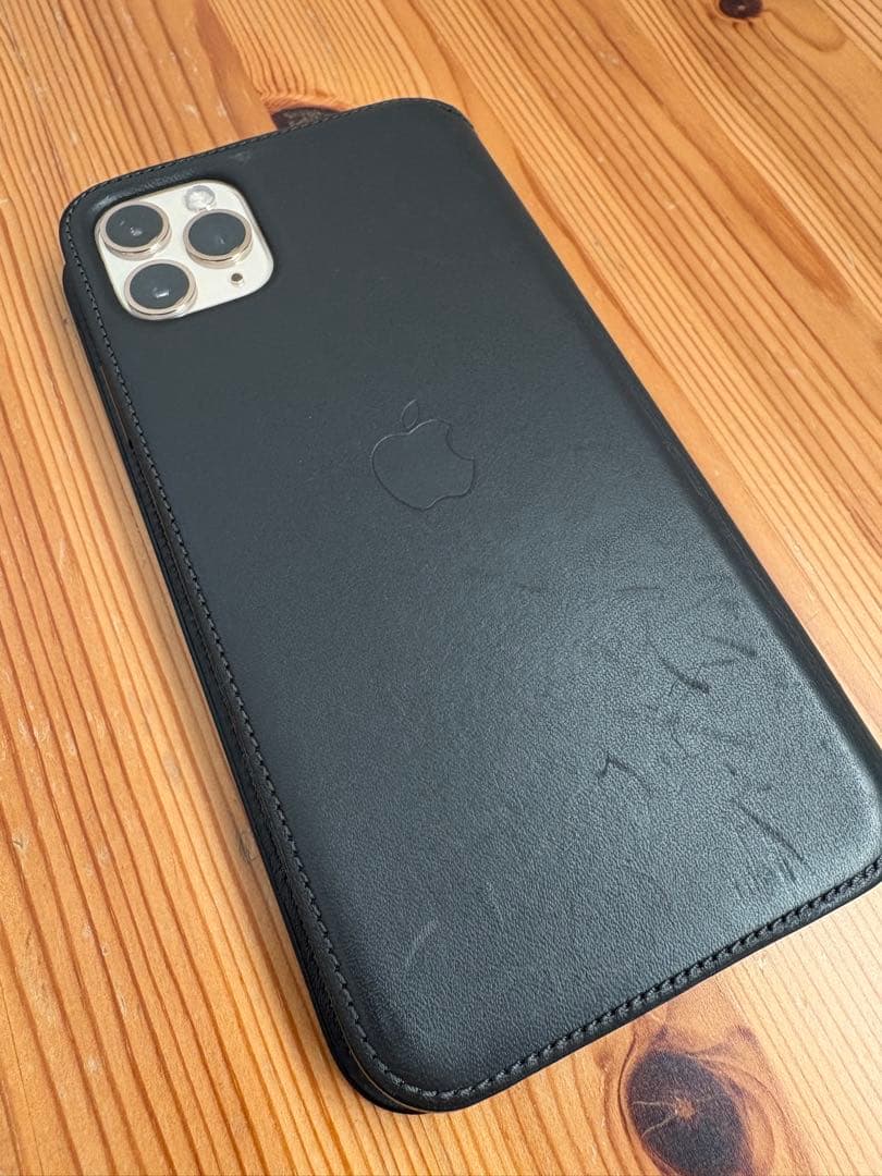 iPhone 11 ProMAX本体 256GBゴールド 純正レザーケース付