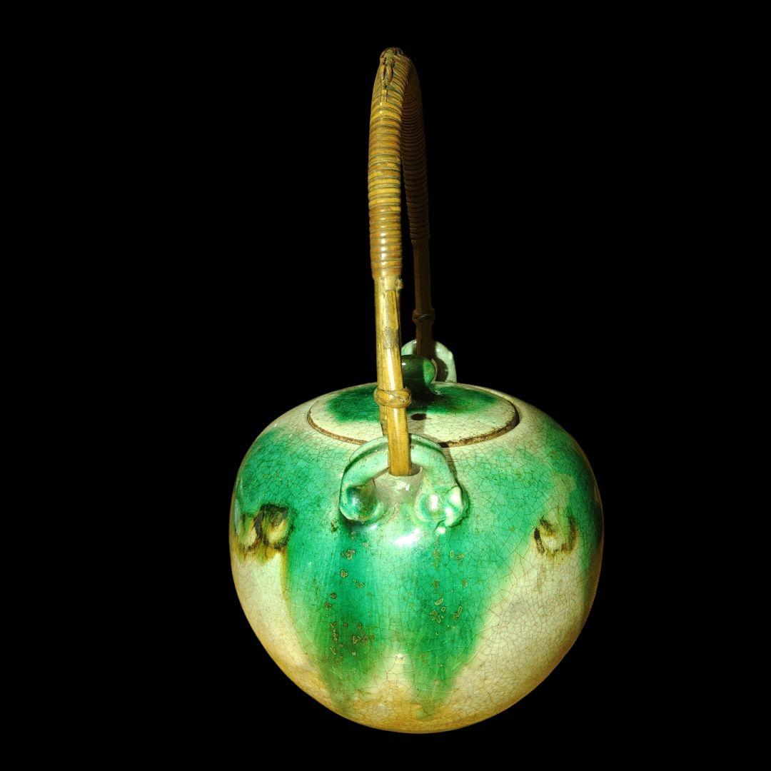 清水六兵衛　織部釉急須　土瓶　茶道具